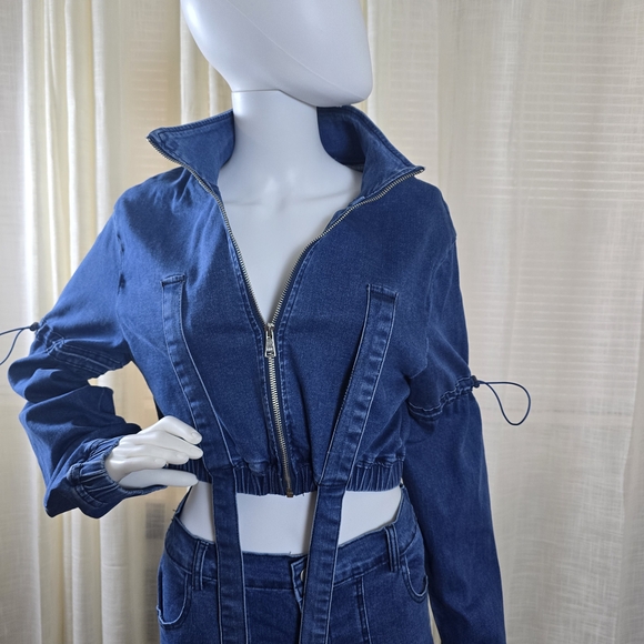 High Rise Blue Denim Women's Jeans - Picture 2 of 16